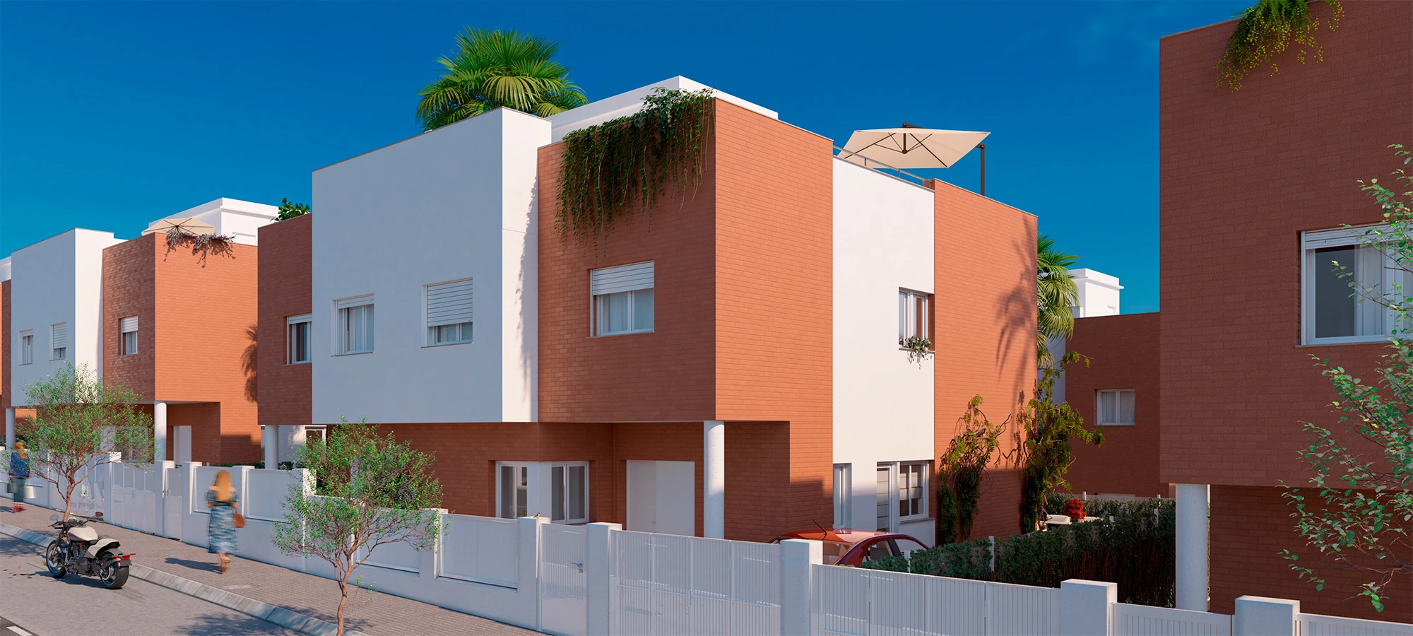 Arquitectura exterior al atardecer